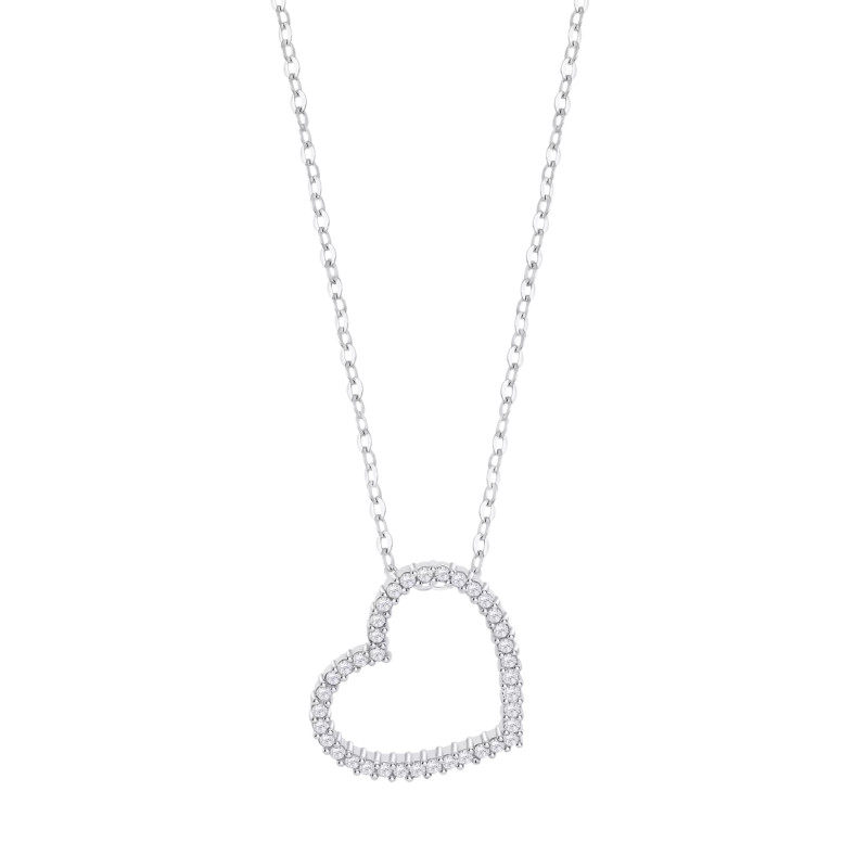 Collar Lotus Silver Corazón Circonitas LP3670-1/1 | 39,90 € | Joyería Flores