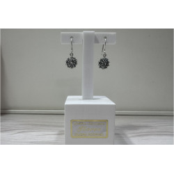 Pendientes largos botón charro en plata HP004-D | 18,69 € | Joyería Flores
