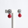 Pendientes Coral y Botón Charro Plata 001-CORAL | 7,38 € | Joyería Flores