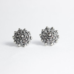Pendientes Botón Charro en Plata de Ley 004-D | 12,38 € | Joyería Flores