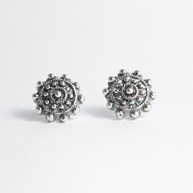 Pendientes Botón Charro en Plata de Ley 004-D | 12,38 € | Joyería Flores
