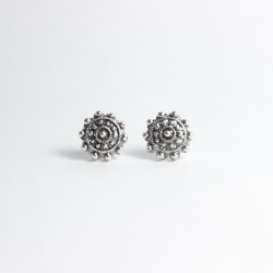 Pendientes Botón Charro en Plata de Ley 004-D | 12,38 € | Joyería Flores
