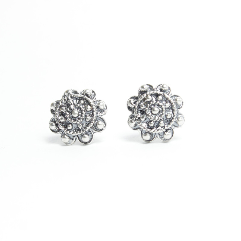 Pendientes Botón Charro en Plata de Ley 003-D | 8,13 € | Joyería Flores