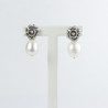 Pendientes Botón Charro con Perla en Plata 001-P | 7,38 € | Joyería Flores