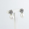 Pendientes Botón Charro con Perla en Plata 001-P | 7,38 € | Joyería Flores