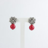 Pendientes botón charro coral plata 002/CORAL | 11,13 € | Joyería Flores