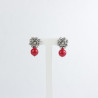 Pendientes botón charro coral plata 002/CORAL | 11,13 € | Joyería Flores