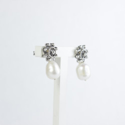 Pendientes Botón Charro Perla Plata 002/PERLA | 11,13 € | Joyería Flores