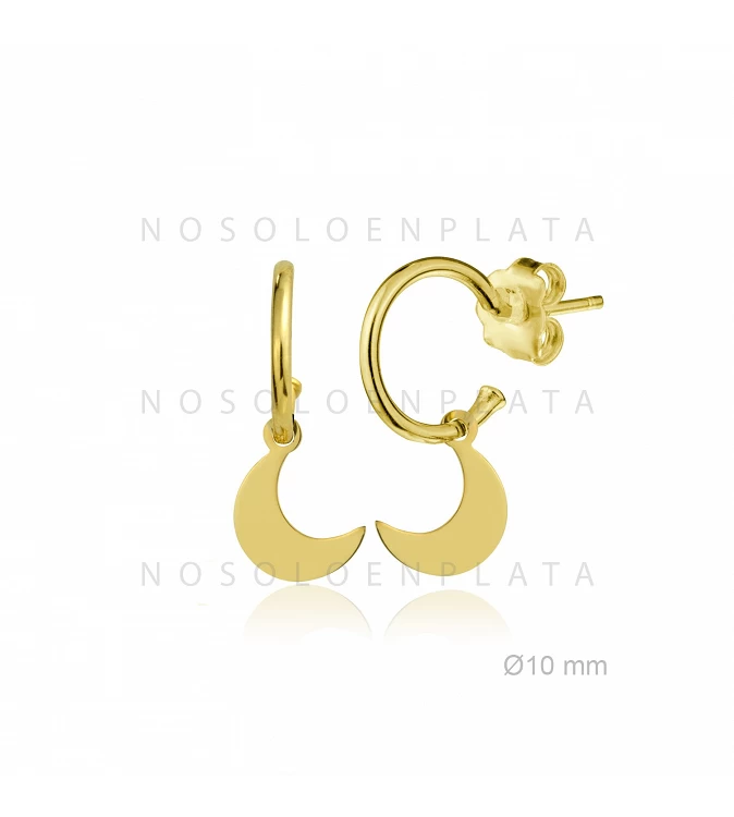 NoSoloEnPlata Pendientes de Plata de Ley en dorado con Circonitas 151234 151234 NoSoloEnPlata