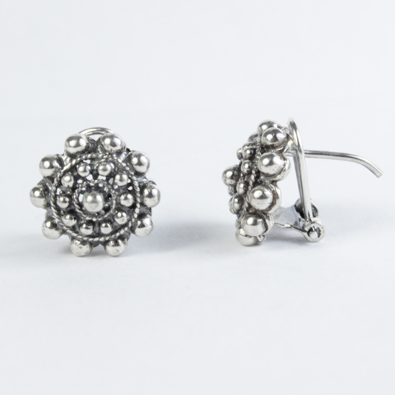 Pendientes botón charro plata de ley 006-D-OMEGA | 24,88 € | Joyería Flores