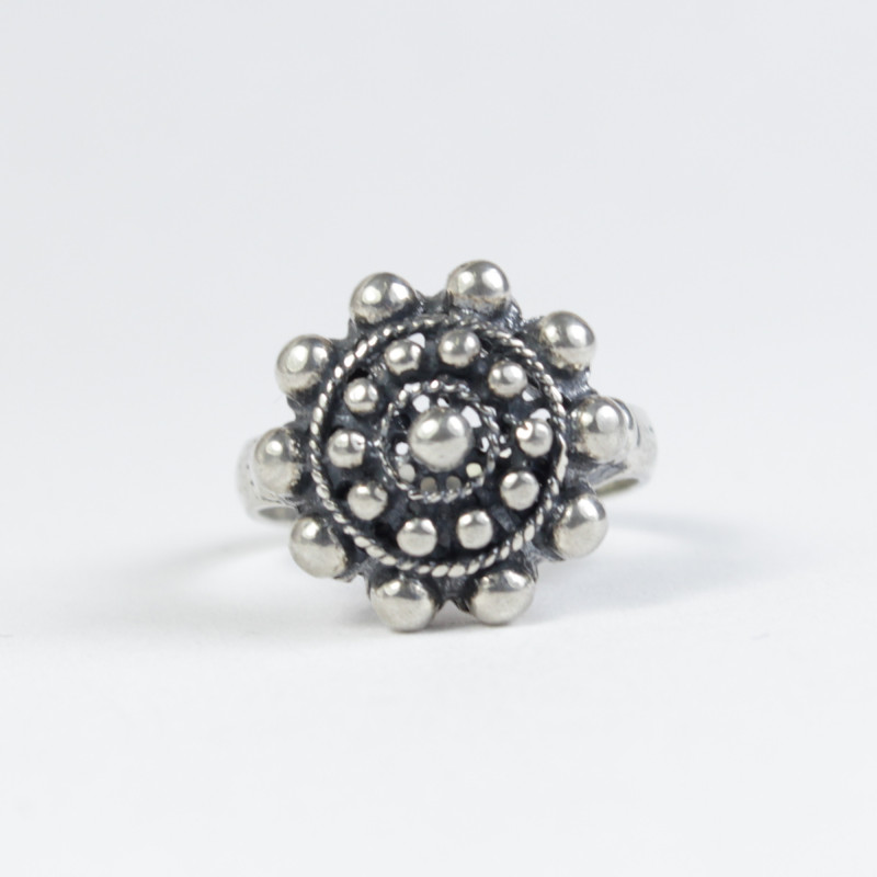 Anillo botón Charro en plata de ley BC522/0 | 16,88 € | Joyería Flores