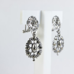 Pendientes teja Botón charro plata de ley 531-AB | 37,38 € | Joyería Flores