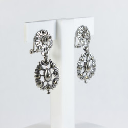 Pendientes teja Botón charro plata de ley 531-AB | 37,38 € | Joyería Flores