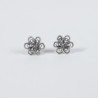 Pendientes flor botón charro plata F-113-PRESION | 12,38 € | Joyería Flores