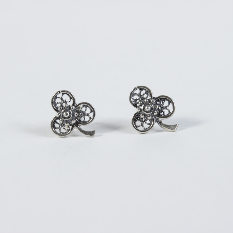 Pendientes Trébol botón charro plata F-112-PRESION | 11,88 € | Joyería Flores Pendientes Trébol botón charro plata F-112-PRESION | 11,88 € | Joyería Flores