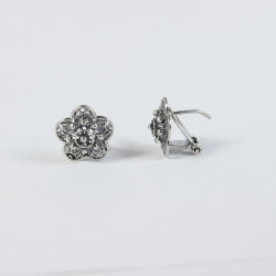 Pendientes flor botón charro plata de Ley F21/O | 22,37 € | Joyería Flores