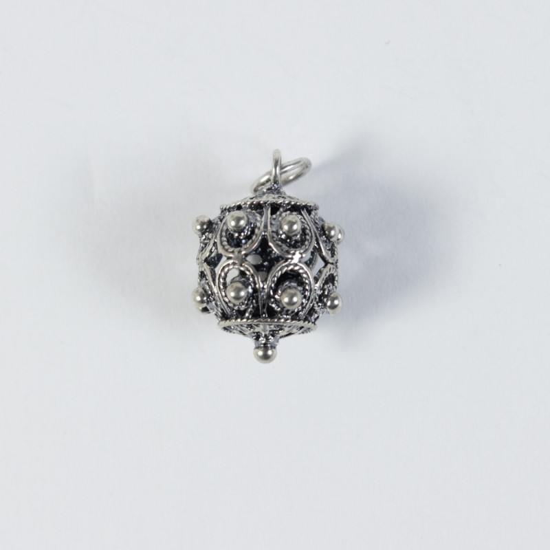 Colgante bola botón charro en plata CB/4 | 14,38 € | Joyería Flores