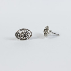 Pendientes filigrana botón charro plata F-26 | 8,13 € | Joyería Flores