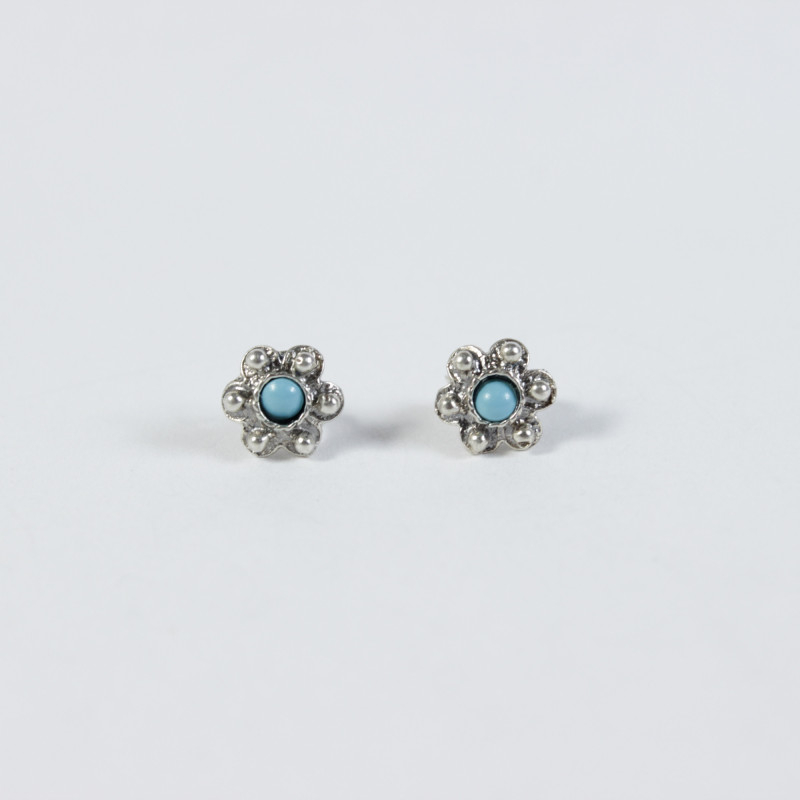 Pendientes botón charro Turquesas plata F48/T | 6,88 € | Joyería Flores Pendientes botón charro Turquesas plata F48/T | 6,88 € | Joyería Flores