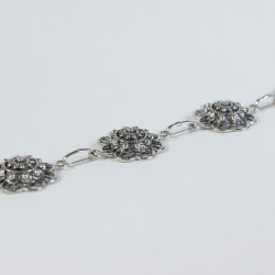 Pulsera flor botón charro en plata F55 | 48,63 € | Joyería Flores