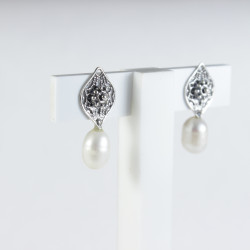 Pendientes Botón Charro perla Plata F31-PERLA | 13,13 € | Joyería Flores