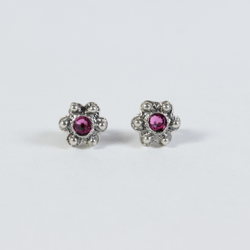 Pendientes botón charro piedras rosas F48/ROSA | 6,88 € | Joyería Flores Pendientes botón charro piedras rosas F48/ROSA | 6,88 € | Joyería Flores