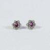 Pendientes botón charro piedras rosas F48/ROSA | 6,88 € | Joyería Flores