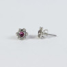 Pendientes botón charro piedras rosas F48/ROSA | 6,88 € | Joyería Flores