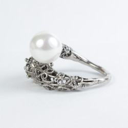Anillo Botón charro filigrana Plata 03-PERLA | 39,38 € | Joyería Flores
