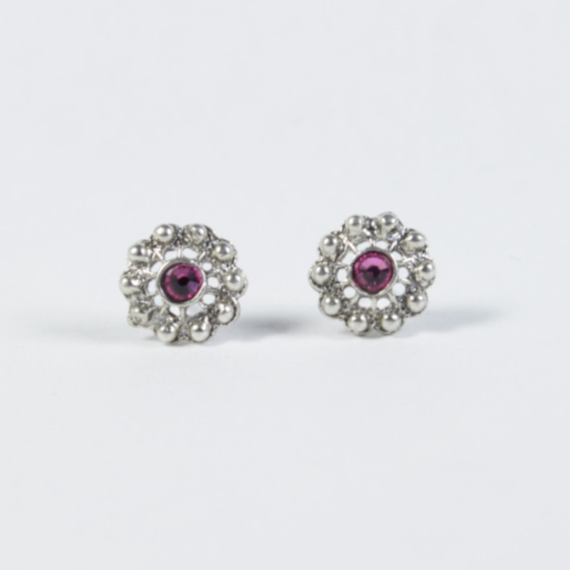 Pendientes botón charro en plata F79/ROSA | 9,88 € | Joyería Flores Pendientes botón charro en plata F79/ROSA | 9,88 € | Joyería Flores